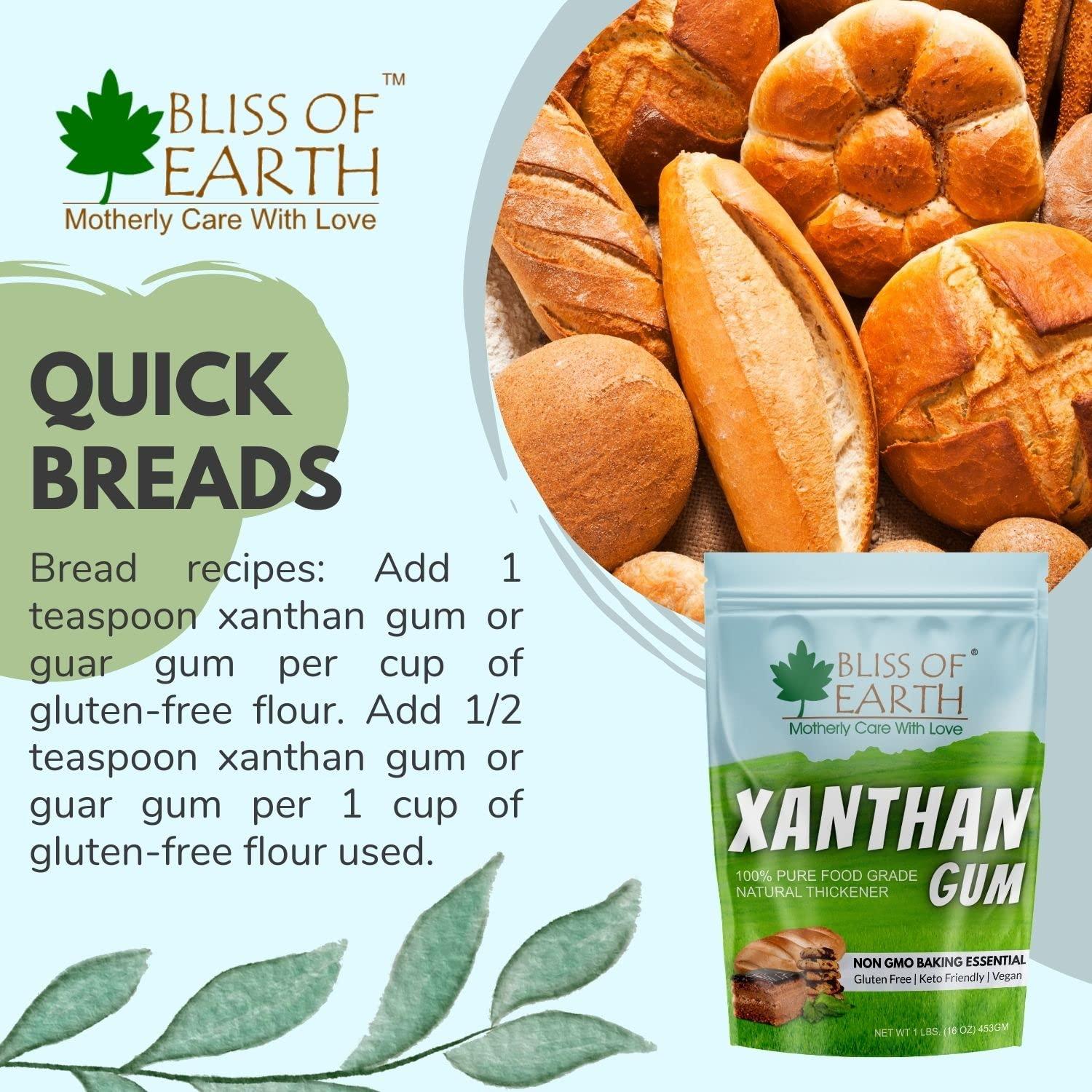 BLISS OF EARTH Bliss of Earth Xanthan Gum Powder 100% Pure Food Grade Natural Thickener Gluten Free, Keto Friendly, Vegan 453gm