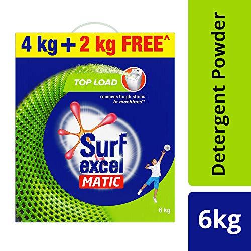 Surf Excel Surf Excel Matic Top Load Detergent Powder, 2 kg & Matic Top Load Detergent Powder - 4 Kg with Free 2 Kg Combo