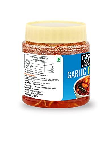 365 STORE TO DOOR 365 STORE TO DOOR Garlic Pickle, 750g | Lehsun Ka Achaar | Fresh and Tasty Pickles | Tangy and Delicious | Homemade, No Preservatives, No Oil | 100% Pure & Hygiene | Ready to Eat
