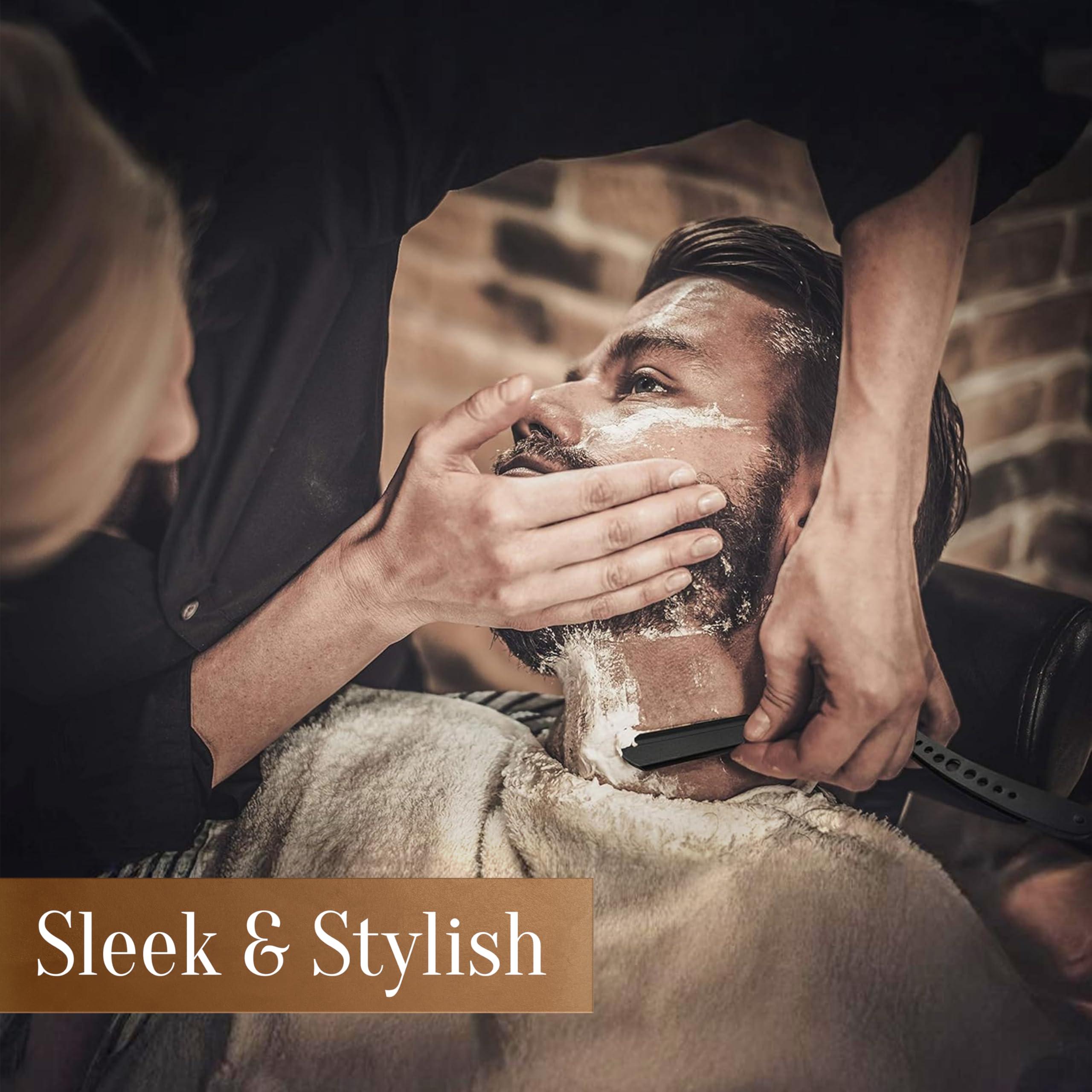 FACON 100 BLADES + Facn Professional Classic Straight Edge Barber Razor - Salon Quality Cut Throat Shavette