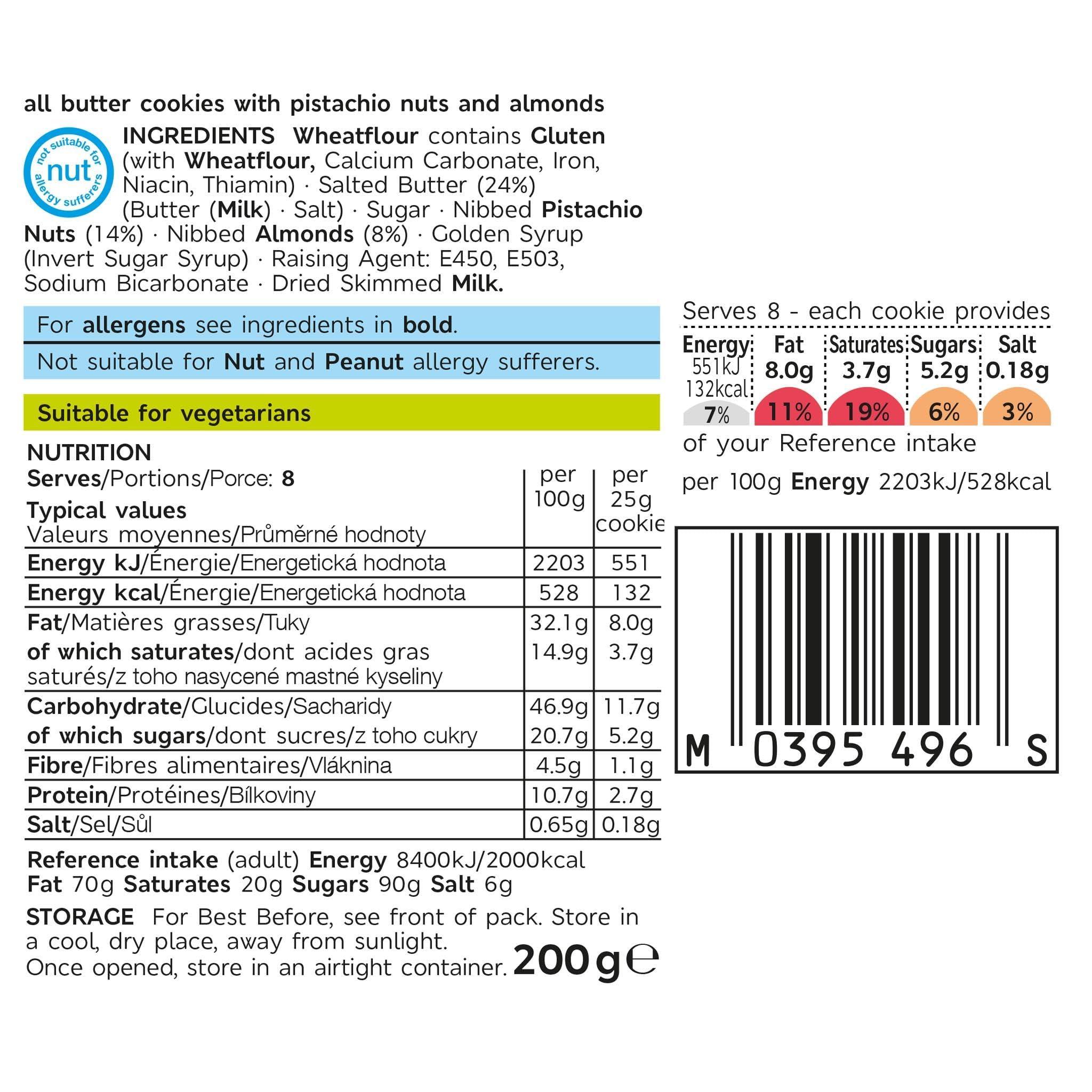 Generic Marks & Spencer 8 All Butter Pistachios & Almond Cookies 200g (Imported) (UK)