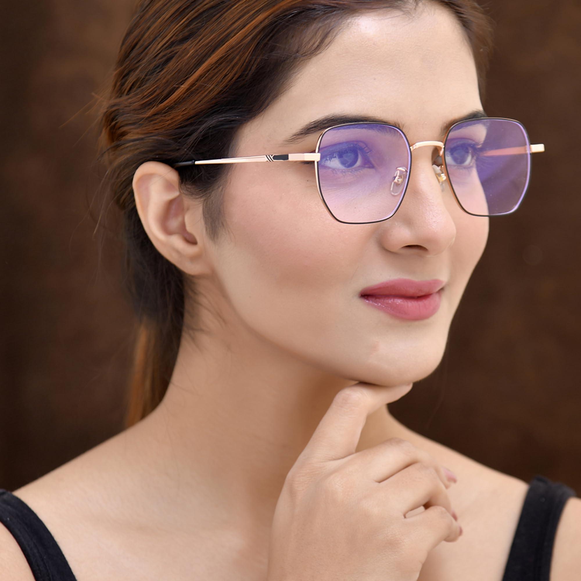 ROYAL SON ROYAL SON Unisex\'s C4 Blue Block Lens | Black Frame Reading Glasses-M (SF0016-C4)