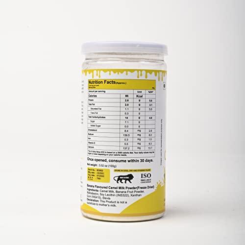 Monch Monch Camel Milk Powder - Camel Milk Powder For Height Growth - Freeze Dried, Banana Flavour (100g, Pack of 1)