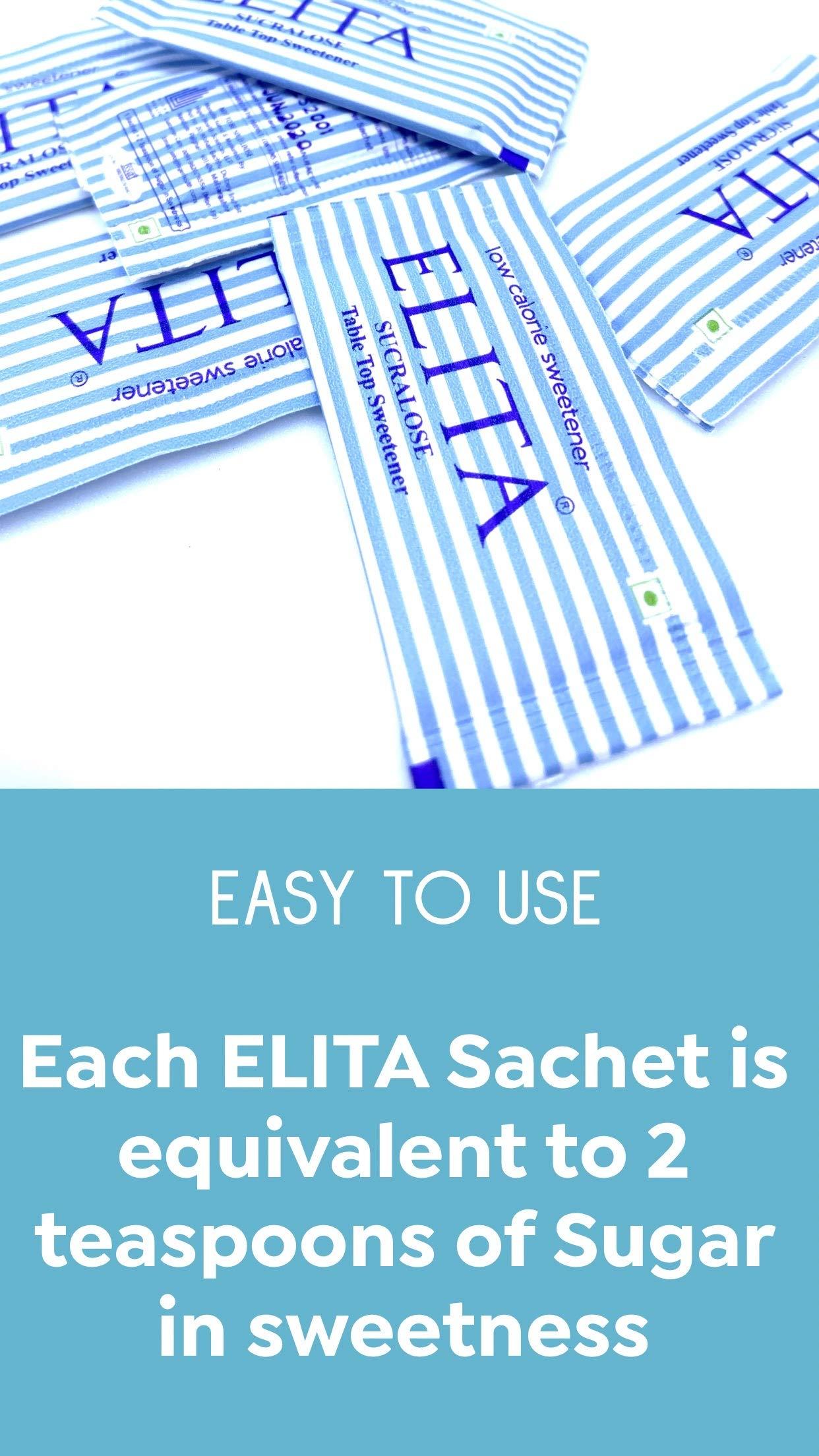 ELITA ELITA Sucralose (50 Sachets X Pack of 2) - Sugar Free Powder, Low Calorie Sweetener For Healthy Life, Lactose Free, Tastes Like Sugar, Ideal for Daily Beverages, Cooking, and Baking