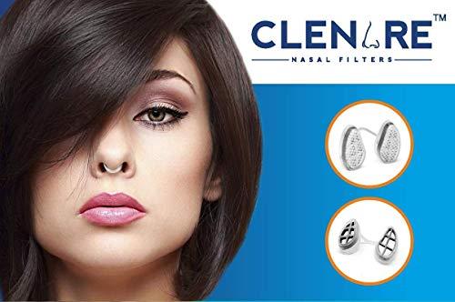 Clenare CLENARE Invisible Nasal Filter Body with Pre-installed Filters, Washable and Reusable Pollution Filter Nose Mask (Pack of 1 - Large Slotted)
