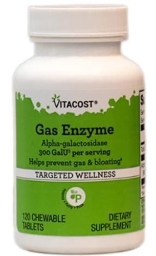 Grace nnvg Vitacost Gas Enzyme Alpha-galactosidase -- 300 GalU per serving - 120 Chewable Tablets