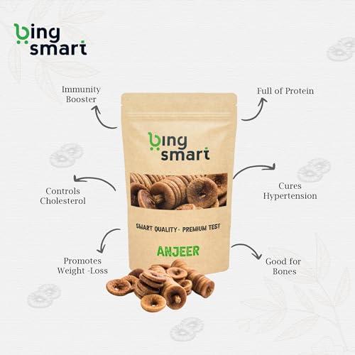 BING SMART BING SMART Premium Dried Figs (Anjeer), 500 Grams/Rich in Iron, Fiber and Vitamins/Premium Dried Figs Medium Size/Pack Of 1