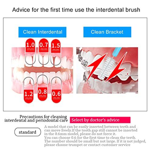 FAYY Interdental Brush, 60Pcs Braces Cleaner for Orthodontic Care for Children (Pink)