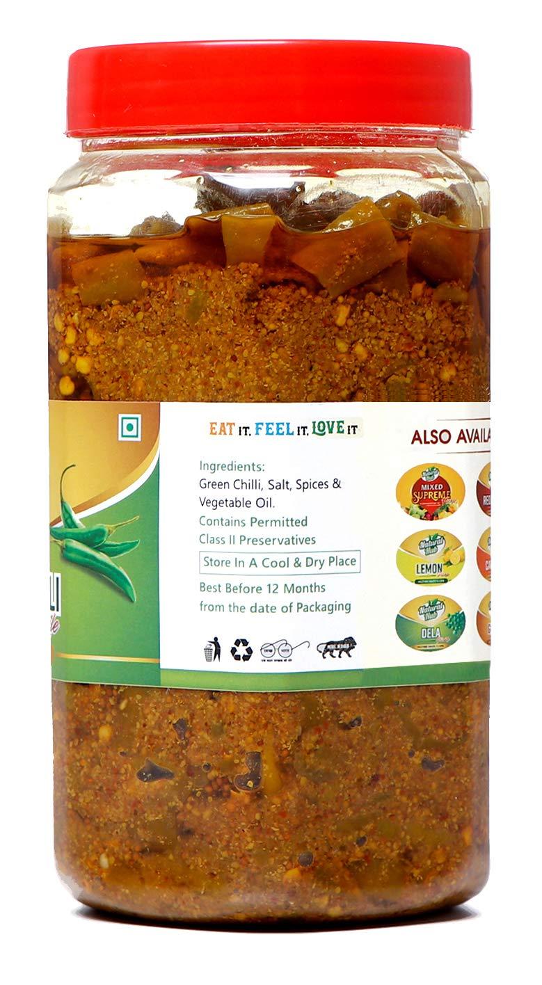 Natural Hub Natural Hub Mother Recipe Gujarati Green Chilli Pickle, Hari Mirch Ka Achar (The Real Taste of Gujarat 1kg)