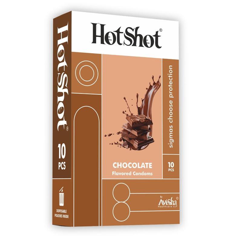 HOT SHOT HOT SHOT Chocolate Flavored Condom for Men -10 Count