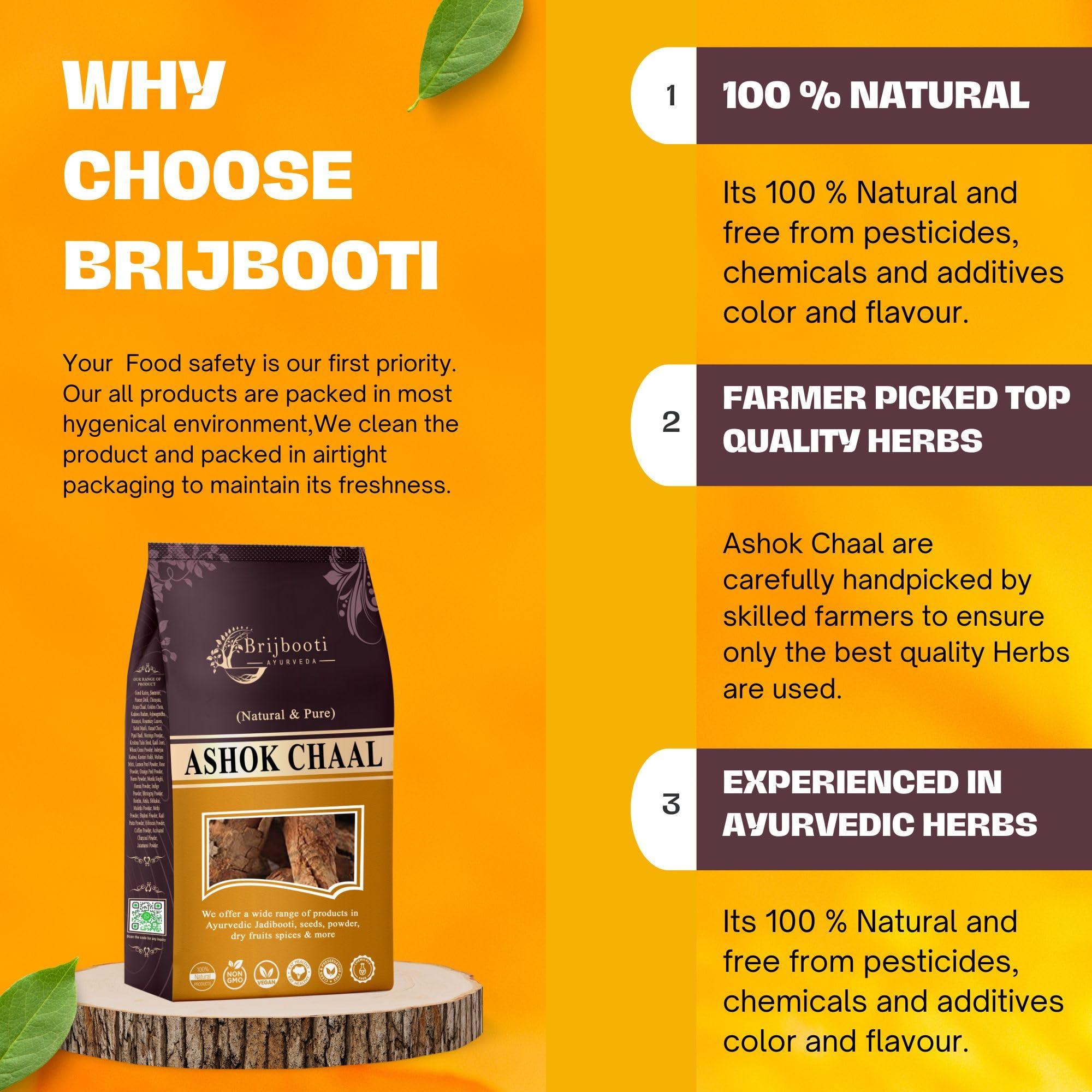 BrijBooti BrijBooti Ashok Chaal 100 Gr - Ashoka Bark - Saraca Ashoka Bark - Ashok Tree Bark