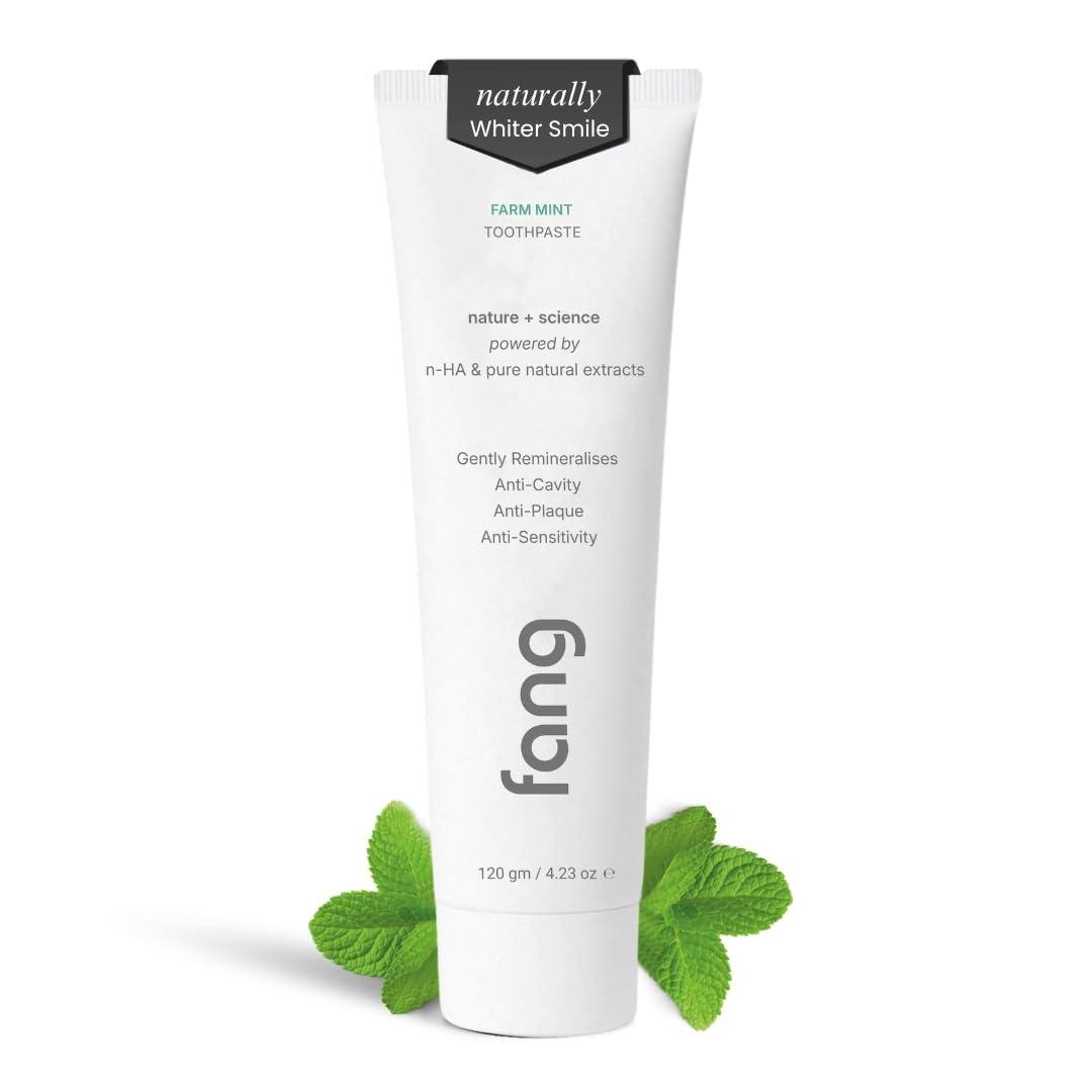 Fang Fang Farm Mint Natural Toothpaste|Fluoride Free Hydroxyapatite|Teeth Whitening|Heals Sensitive Teeth|Fights Cavities,Gum Diseases & Bad Breath|SLS & Chemical Free|Organic, Vegan|100 grams(Pack of 1)