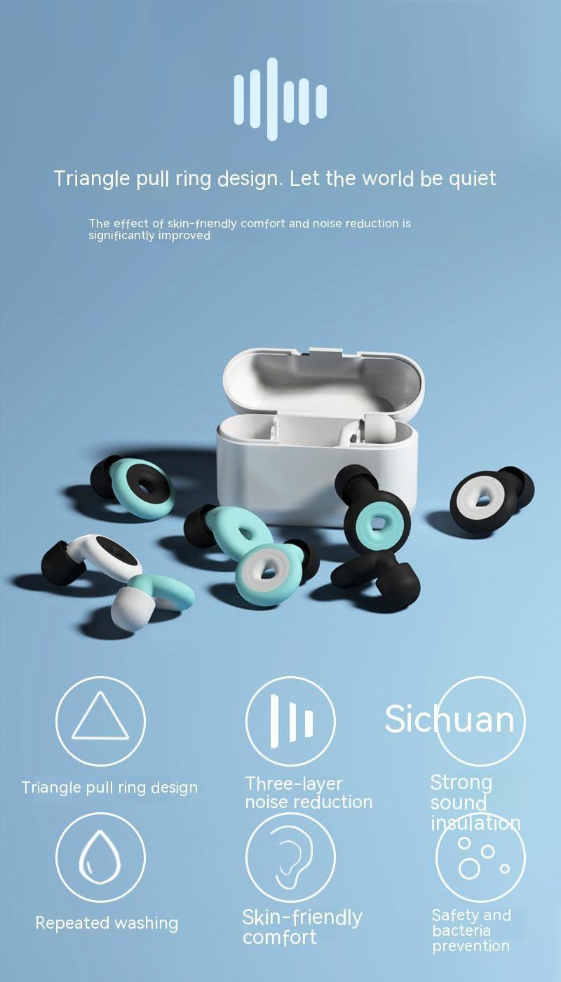 ZROY ENTERPRISE ZROY ENTERPRISE Appli Quiet Ear Plugs For Noise Reduction Super Soft,Reusable Hearing Protection In Flexible Silicone For Sleep & Flights - 6 Ear Tips In S/M/L 28Db Noise Cancelling (Black)