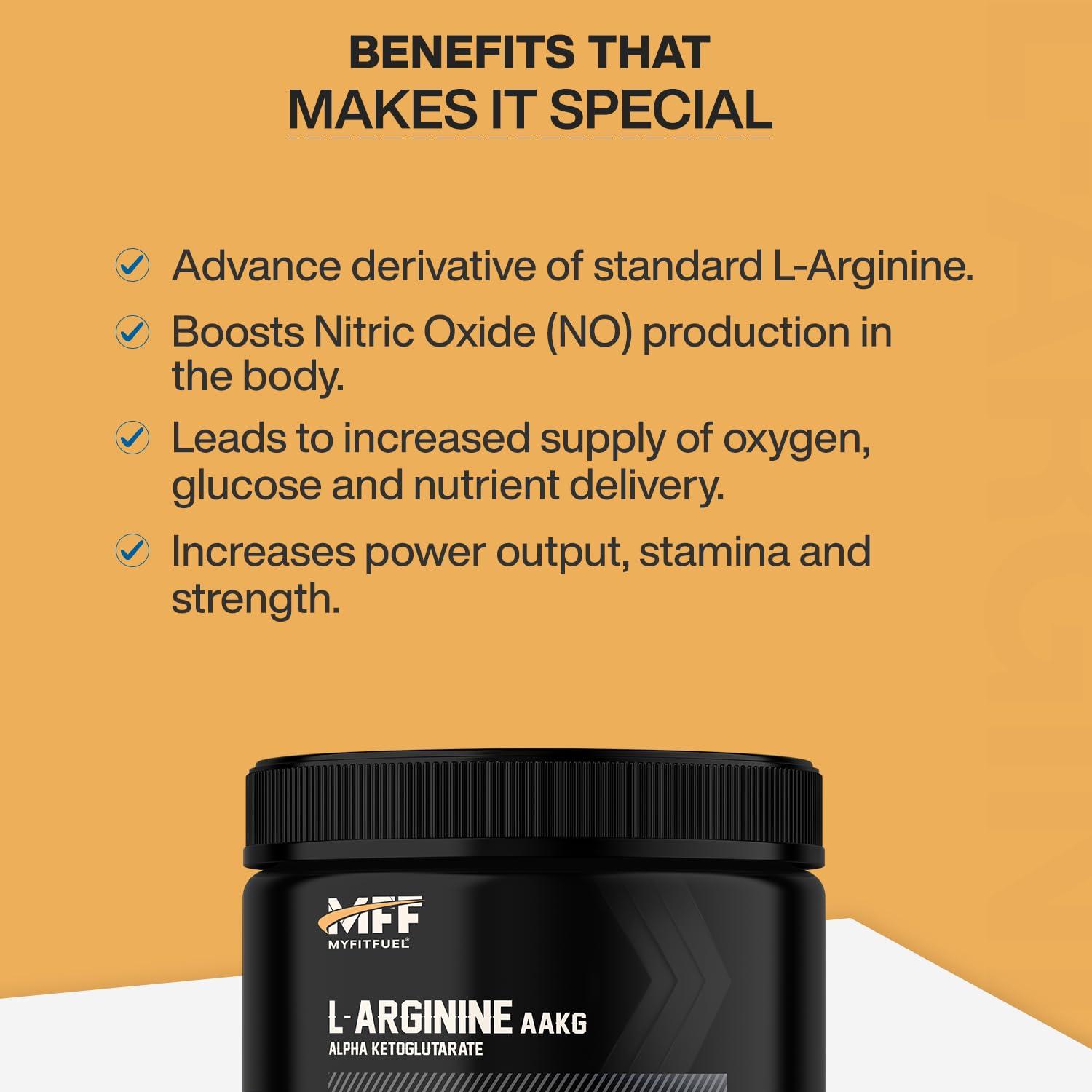MyFitFuel MyFitFuel L Arginine Alpha-Ketoglutarate (AAKG) Pre Workout Powder | 100gm (Unflavoured)