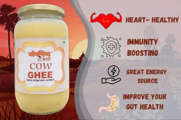 Joganiya Dairy Joganiya dairy Ghee Premium desi Cow Cultured Ghee | joganiya dairy Bilona Two Way Hand Churned | Indian desi Cow Ghee, Pure A2 Ghee, Natural & Healthy, Non-GMO | Lab Certified (1.5l))