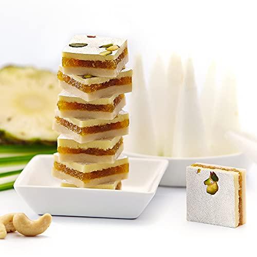 Kanti Sweets Kanti Sweets Kaju Pine, Made With Cashews, fresh pineapple, sugar, khova And Ghee - 1 kg (Pack Of 1)
