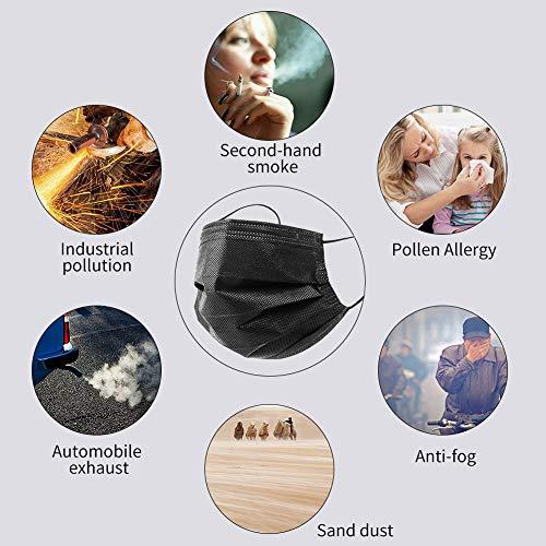 bigox bigox Meltblown Fabric Disposable Face Mask (Black, Without Valve, Pack of 50) for Unisex