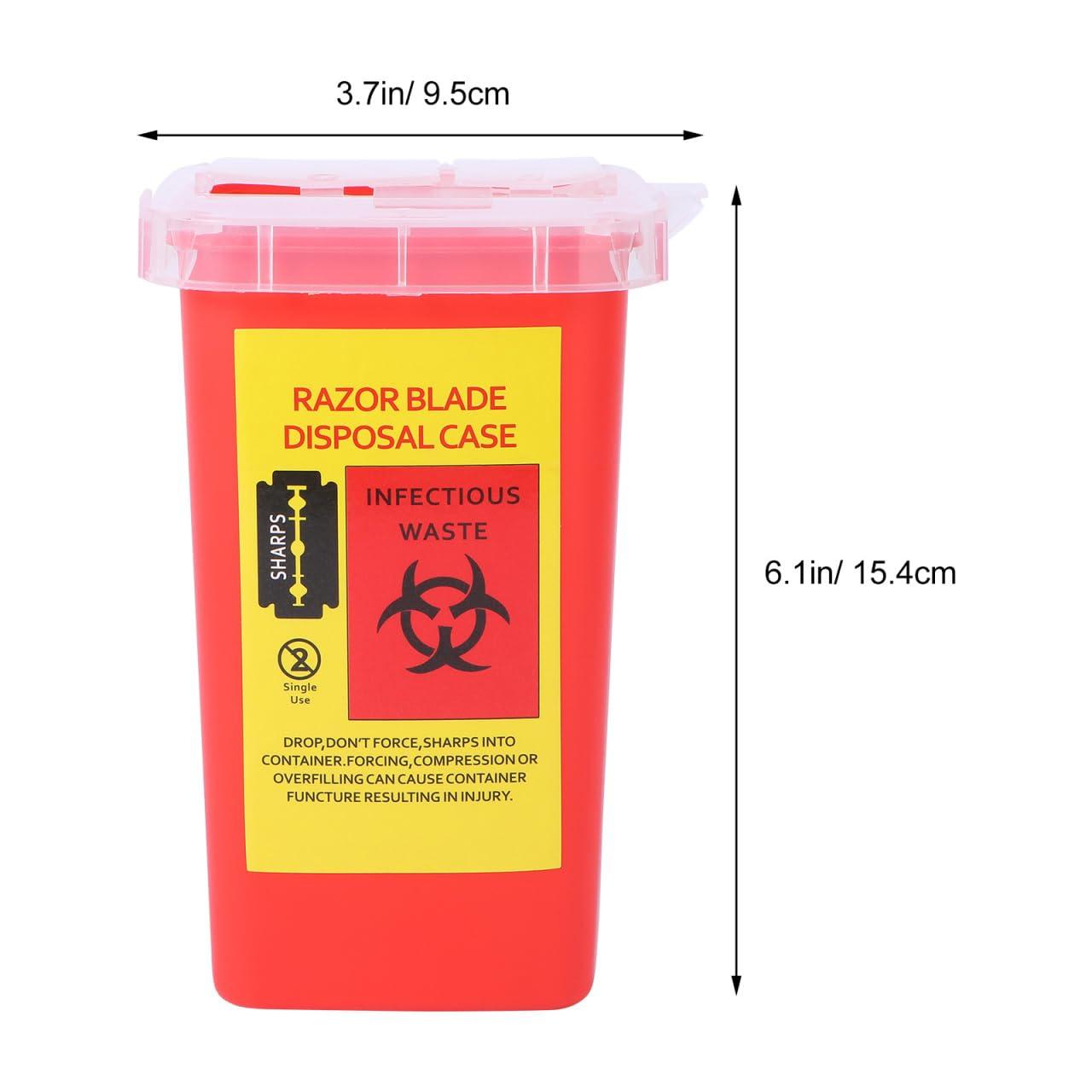 Minkissy Minkissy Blade Dispenser Case Razor Blade Disposal Case Barber Shop Storage Bank Container for Used Razor Blades Red