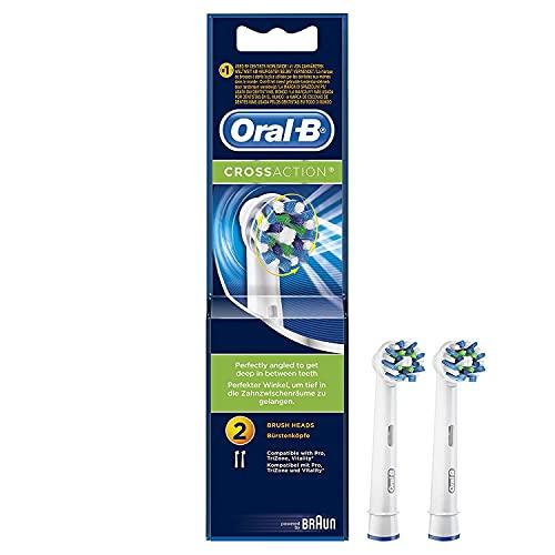 Oral B Oral B Vitality 100 Blue Criss Cross Electric Rechargeable Toothbrush Powered by Braun & Oral B Cross Action Toothbrush Heads Pack Of 2 Replacement Refills For Electric Rechargeable - Oral Care Combo