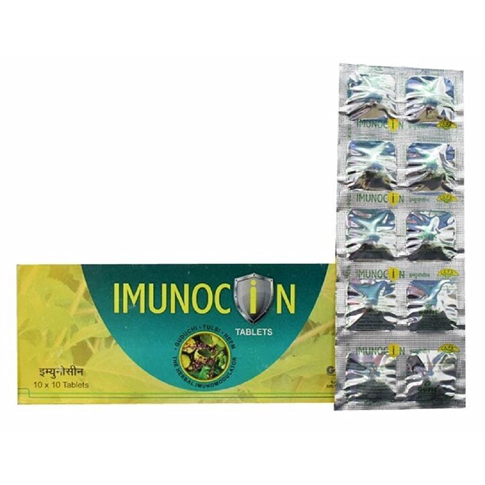 Gufic Biosciences Gufic Biosciences Gufic Imunocin (Immunocin) Tablet - Immunity Booster For Everyday Needs (Gufic Healthcare, Limited) (100Tabs (Pack Of 10 Strips))