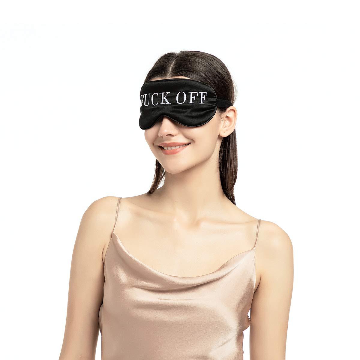 NMM Global Fuck Off, Medium: Nmm Global 100% Mulberry Silk Sleep Mask, Natural Sleeping Mask For Men & Women, Super Soft Eye Mask For Sleeping With Free Ear Plugs(Fuck Off)