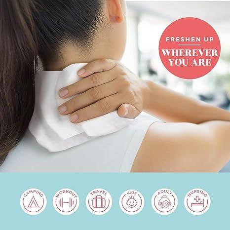 QUICKBATH Quick Bath Bed Bath Wipes for Adults & Patients with Aloe Vera & Vitamin E | Extra Large & Thick, 60 Wipes(10 Wipes/Pack)