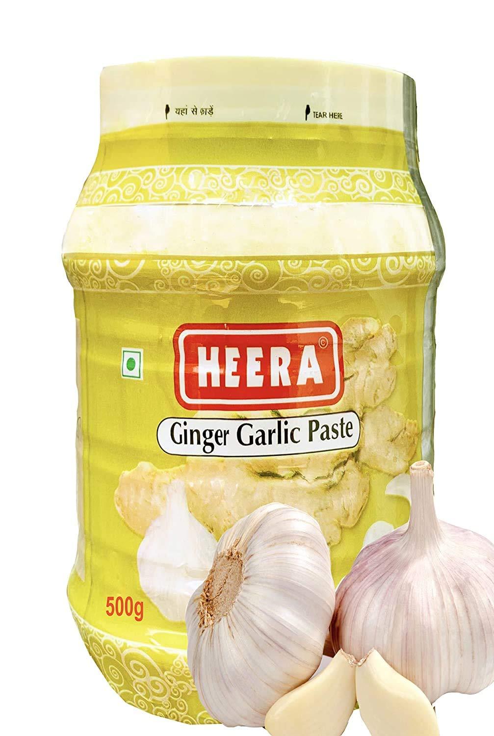 HEERA HEERA Ginger & Garlic Paste , Adrak Lahsun Paste Ginger Garlic Paste for Cooking -500g. Pack