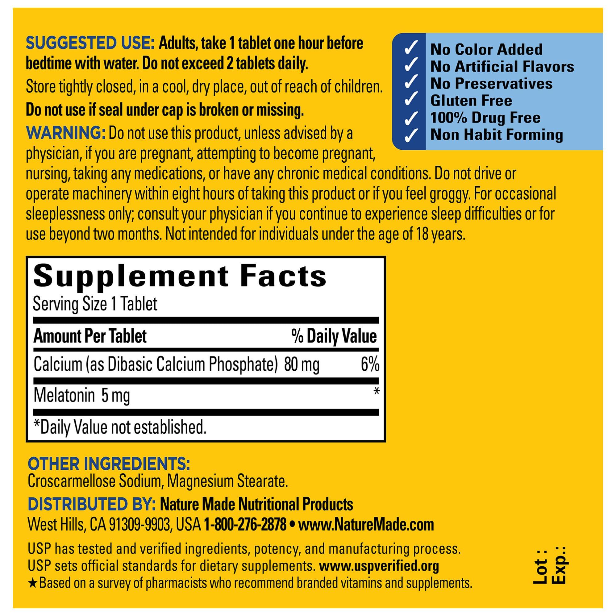 Nature Made Nature Made Melatonin Tablets, 5 Mg, 90 Count