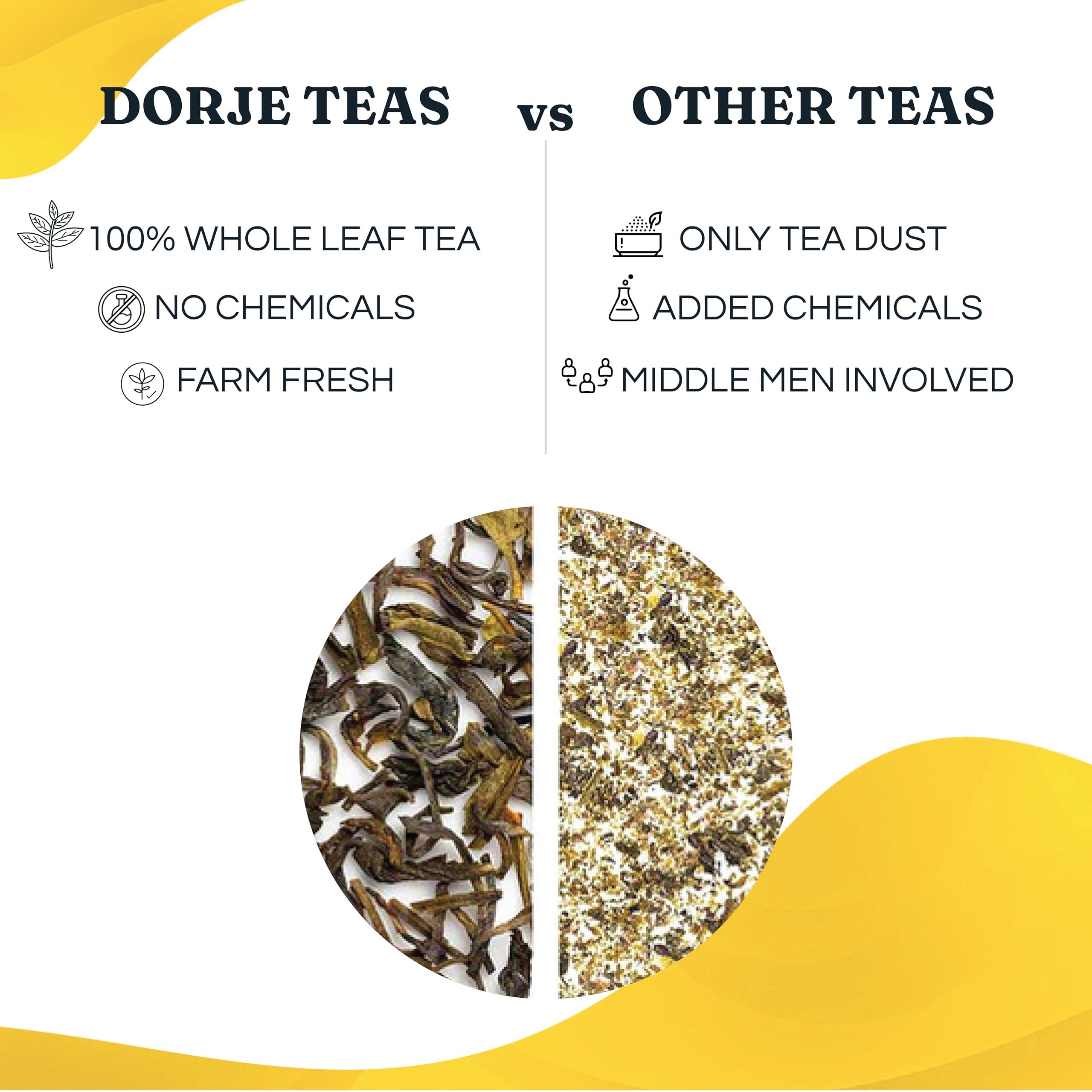 DORJE TEAS DORJE TEAS Chamomile Loose Tea - 100Gm|Organic Darjeeling Tea|Promotes Good Sleep, Stress Relief|Improves Immunity|Soothing Tea For Relaxation|For Glowing Skin|Pack-1