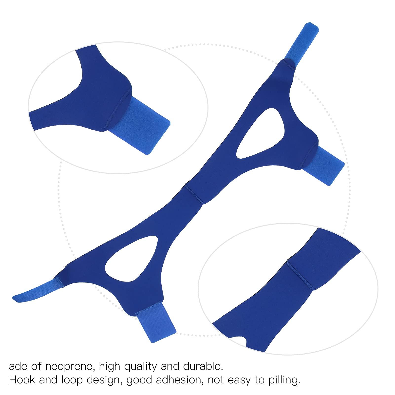 Folanda CPAP Chin Strap, Anti Snore Chin Strap, Adjustable Snoring Solution/Sleep Aid for Men and Women, Stopper Chin Straps for Snoring, Anti Snoring Devices, Stop Snoring, More Nose Breathing (Blue)