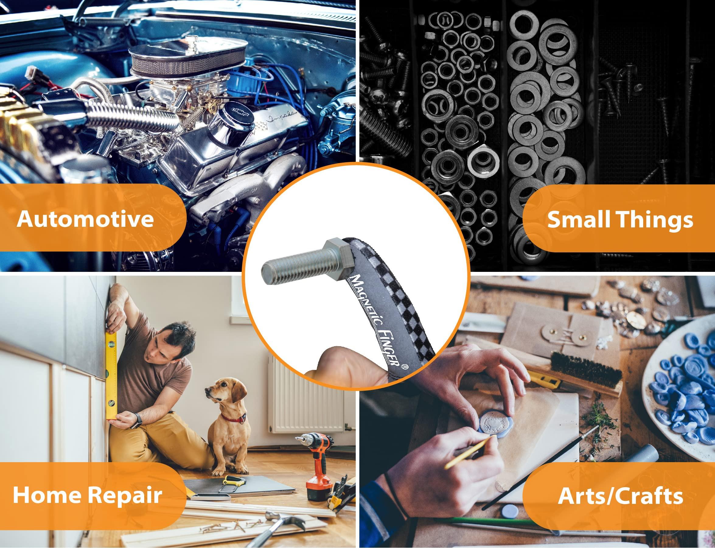 Magnetic Finger Magnetic Finger Heavy Weight Magnetic Finger Glove, L/XL - Hold & Retrieve Small Ferrous Metal Object with Precise Control - Convenient Magnetic Pickup Tool Ideal for Tight Spots at Home or on the Job