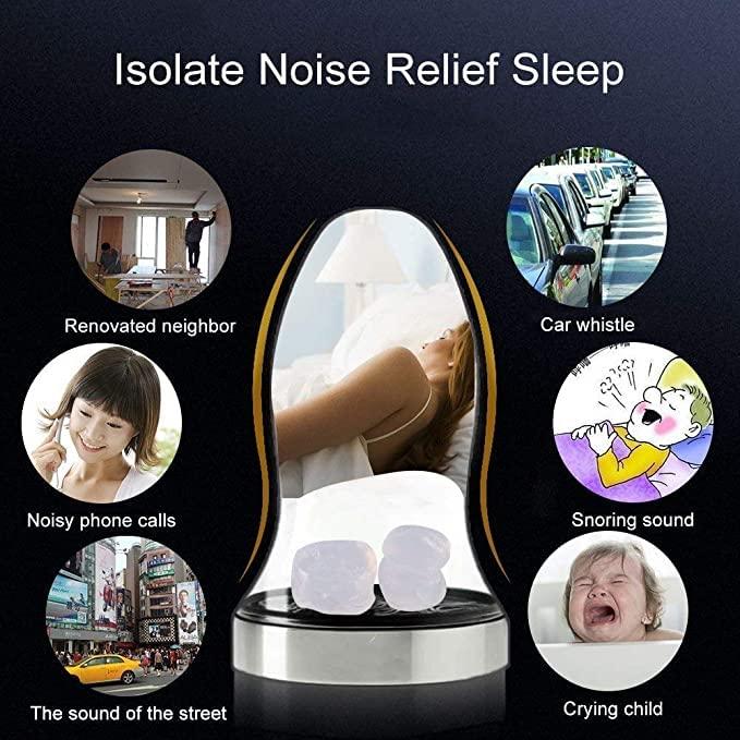 Generic James BioEars 3 Pair Soft Silicone Ear Plugs for sleep study Loud noise Meditation Sound Reducing swim water proof Ear Plugs Carry Case with Active Aloe (White)