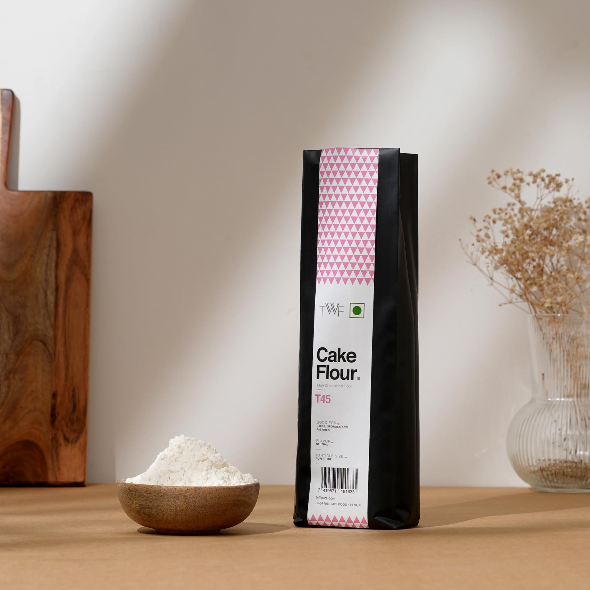 TWF TWF Cake Flour T45 - Premium Unbleached Flour for Light and Fluffy Cakes, Completely Natural, 1kg (2.2lbs) Bag | Bake Perfect Cakes Every Time|