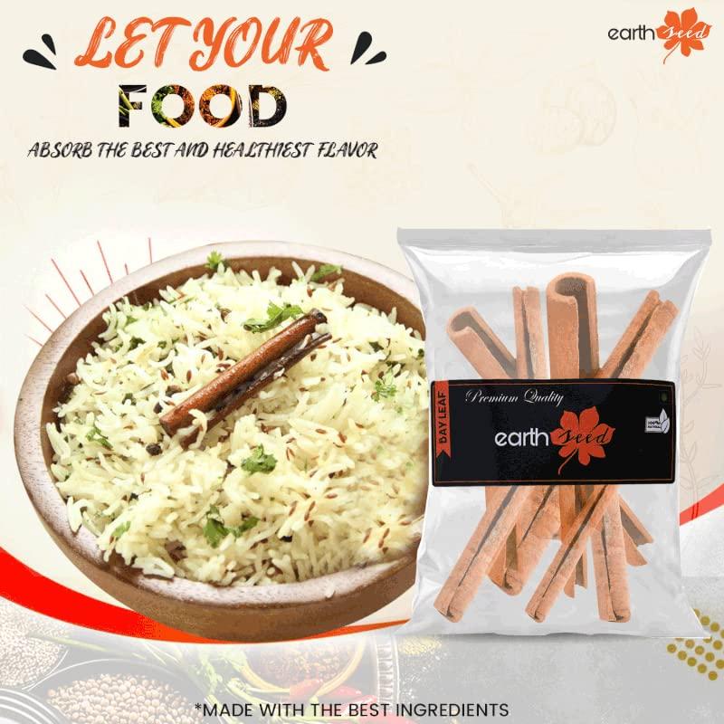 Earth Seed Earth Seed Cinnamon Bark Dalchini Whole Spice Healthy Delicious & Flavourful Khade Masale Hygienically Packed No Preservatives (15 Pcs, 25 gm)