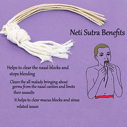 DGARYS DGARYS Cotton Thread Traditional Sutra Neti Kriya with Wax for Yoga Organic Pure Honey Wax Coated Pack of (15)