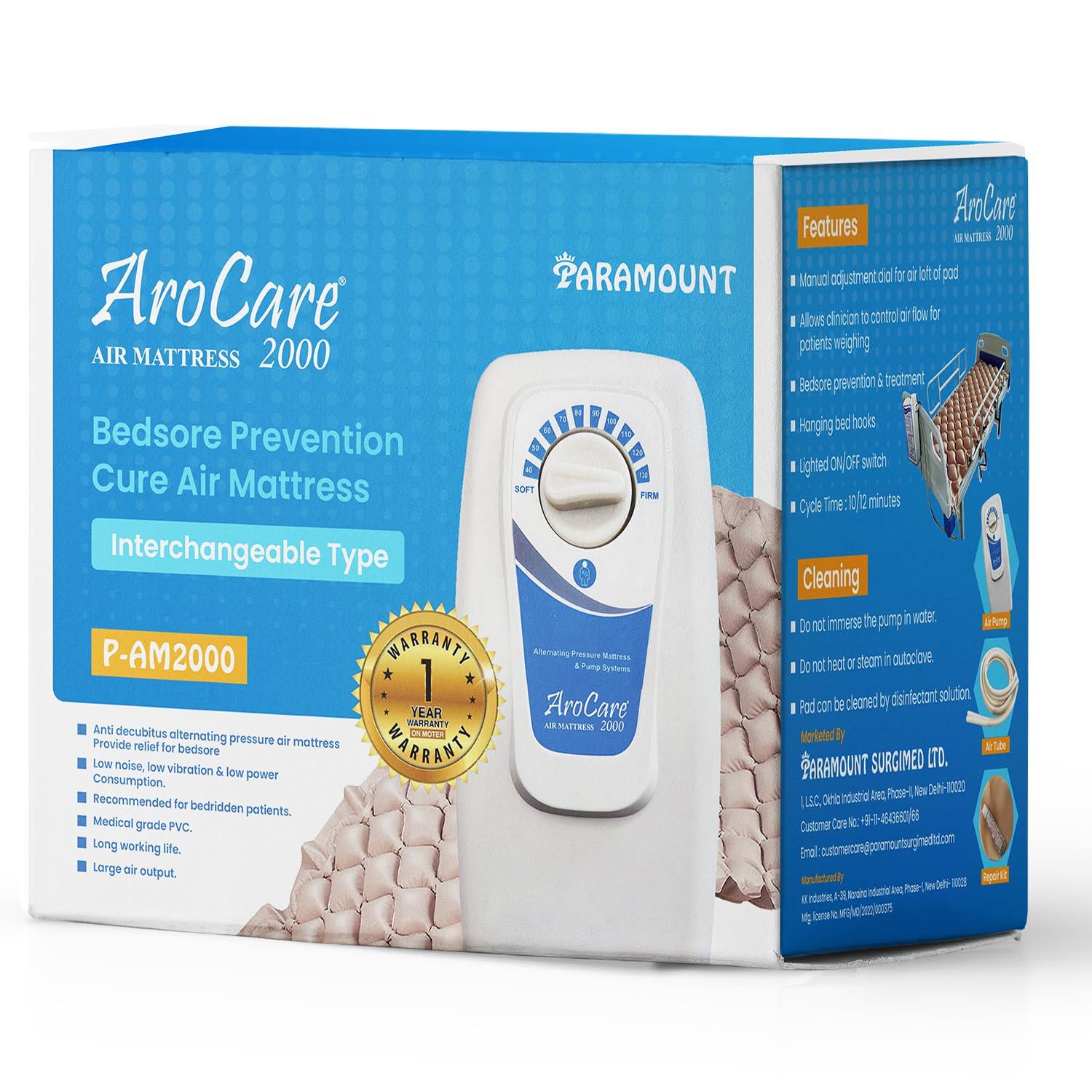 PARAMOUNT INCOFIT Paramount ARO Care Anti Decubitus Bubble Air Mattress for Patients Bed Sore with Pump | Anti Bedsore Anti-Decubitus Mattress Pad, Inflatable Air Bed | Bubble Mattress- 1 Year Warranty