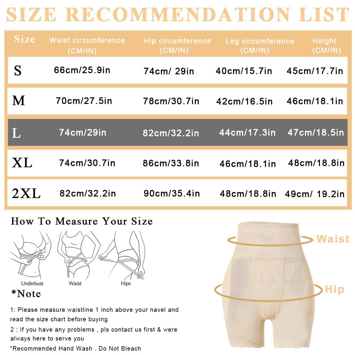 PALAY PALAY Hip Pads for Women Hip Dip Pads, Enhancer Shapewear for Women High Waist Shapewear Butt Lifter Pad Panties, Apricot, L