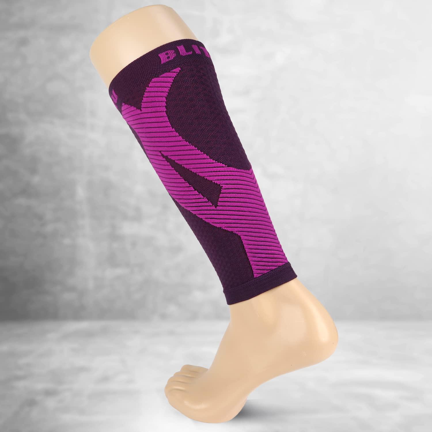 BLITZU BLITZU Calf Compression Sleeves For Women & Men Leg Compression Socks for Runners, Shin Splint, Recovery from Injury & Pain Relief Great for Running, Maternity, Travel, Nurses (Purple, XX-Large)