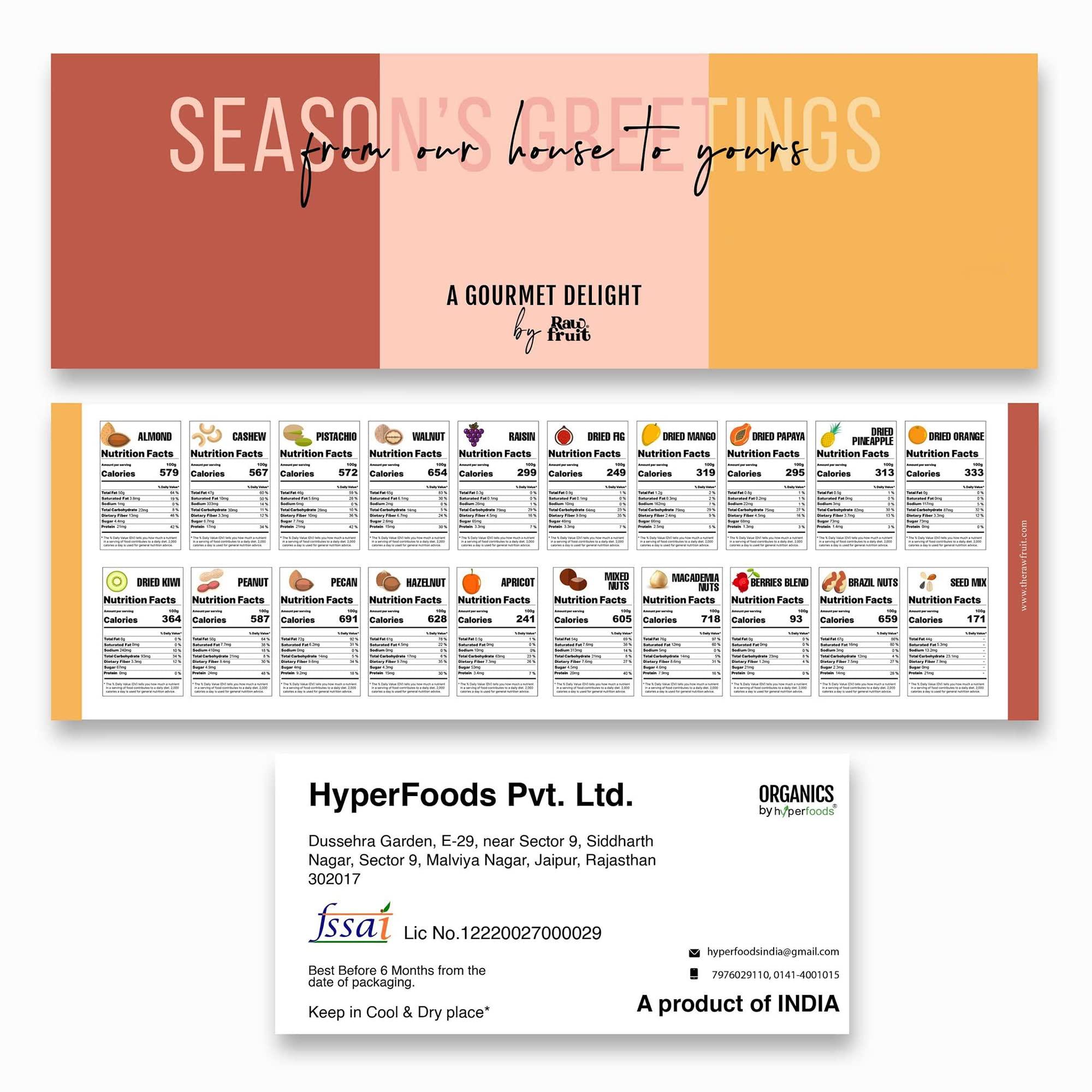 HYPERFOODS Dry Fruits and Chocolates Gift pack Cashew Almond Raisins Walnut Dry Fruit Gift Pack Dry Fruit Combo Pack