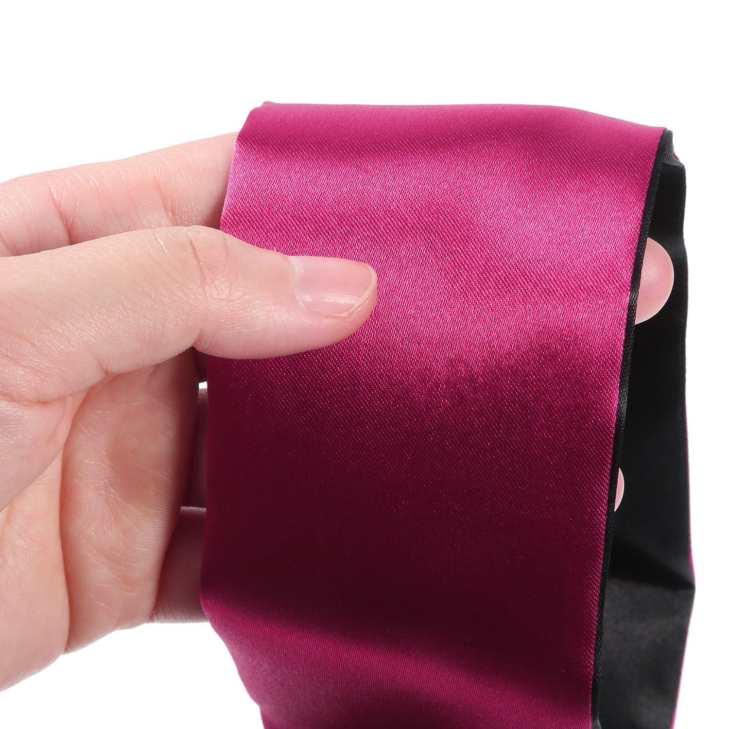 FORMANDO FORMANDO 2 Pack Sleeping Mask Satin Eye Mask Blindfold, 150 cm (Black Red)