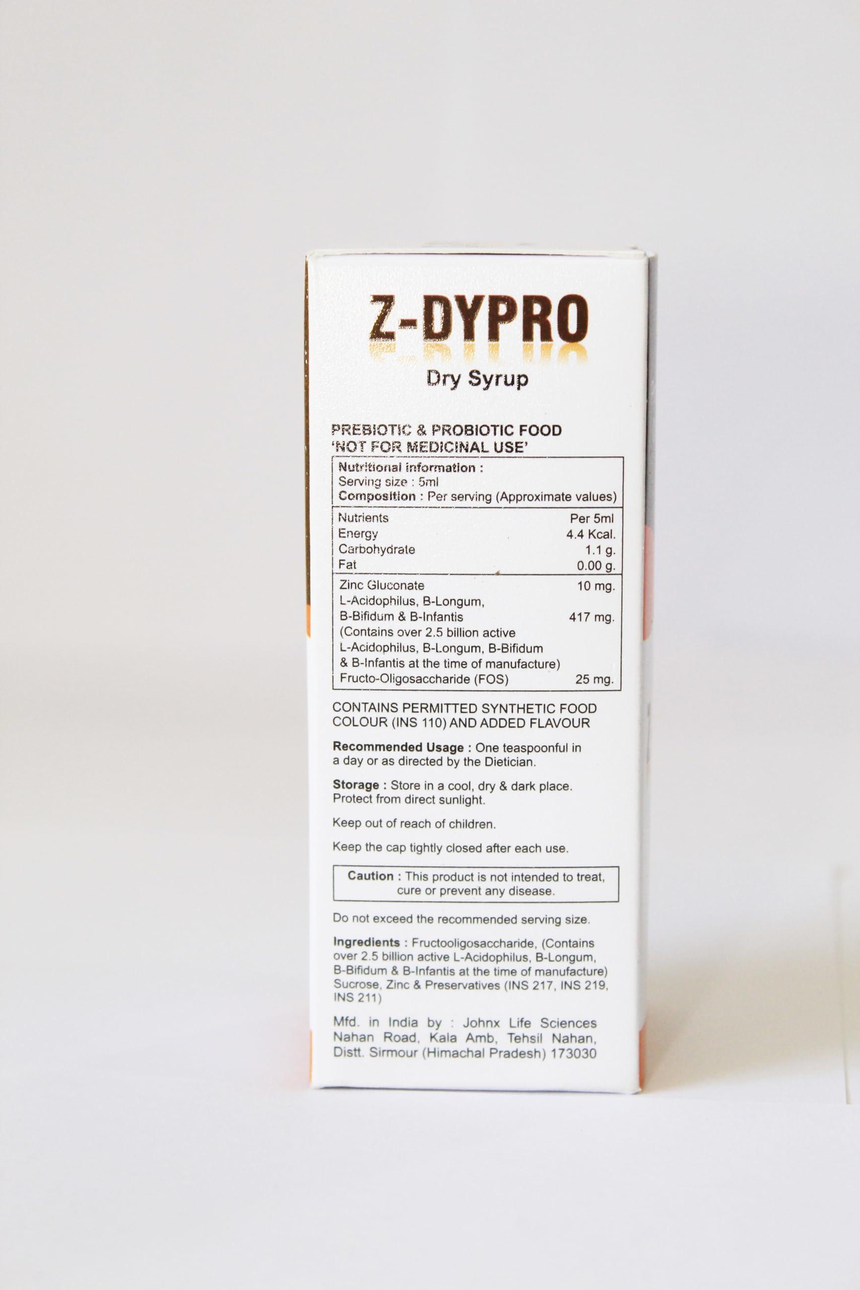 Z-DYPRO DRY SYRUP ORION PREBIOTIC & PROBIOTIC WITH ORAL SUSPENSION BOTTLE (Pack of 2 Bottle)