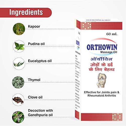 Arogya Arogya Orthowin Ayurvedic Pain Relief Massage Oil for Discomforts in Joints, Back, Knee, Shoulder, & Muscles 60ml