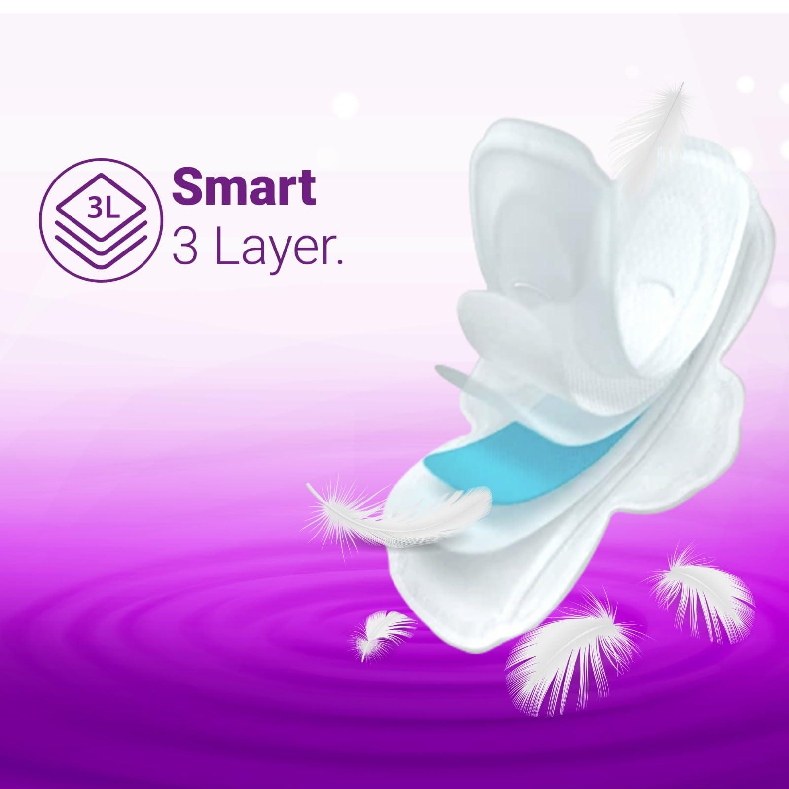 4-uh 4-uh Ultra Thin Cottony Soft Sanitary Pads for Women | Pads for Heavy Flow | Extra Long Wings (Pack of 12 Pads, XL, 280mm)