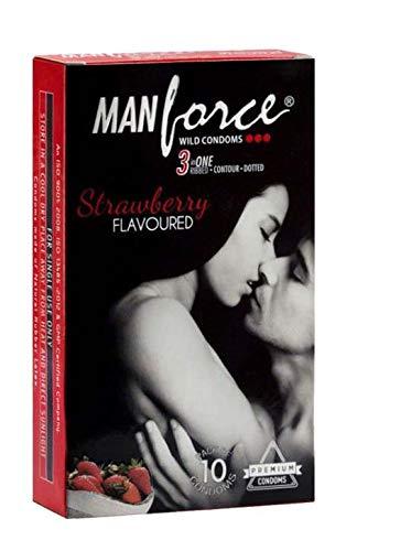 Manforce Manforce Strawberry FLAVOR DOTTED 1 SET 10 PCS CONDOM