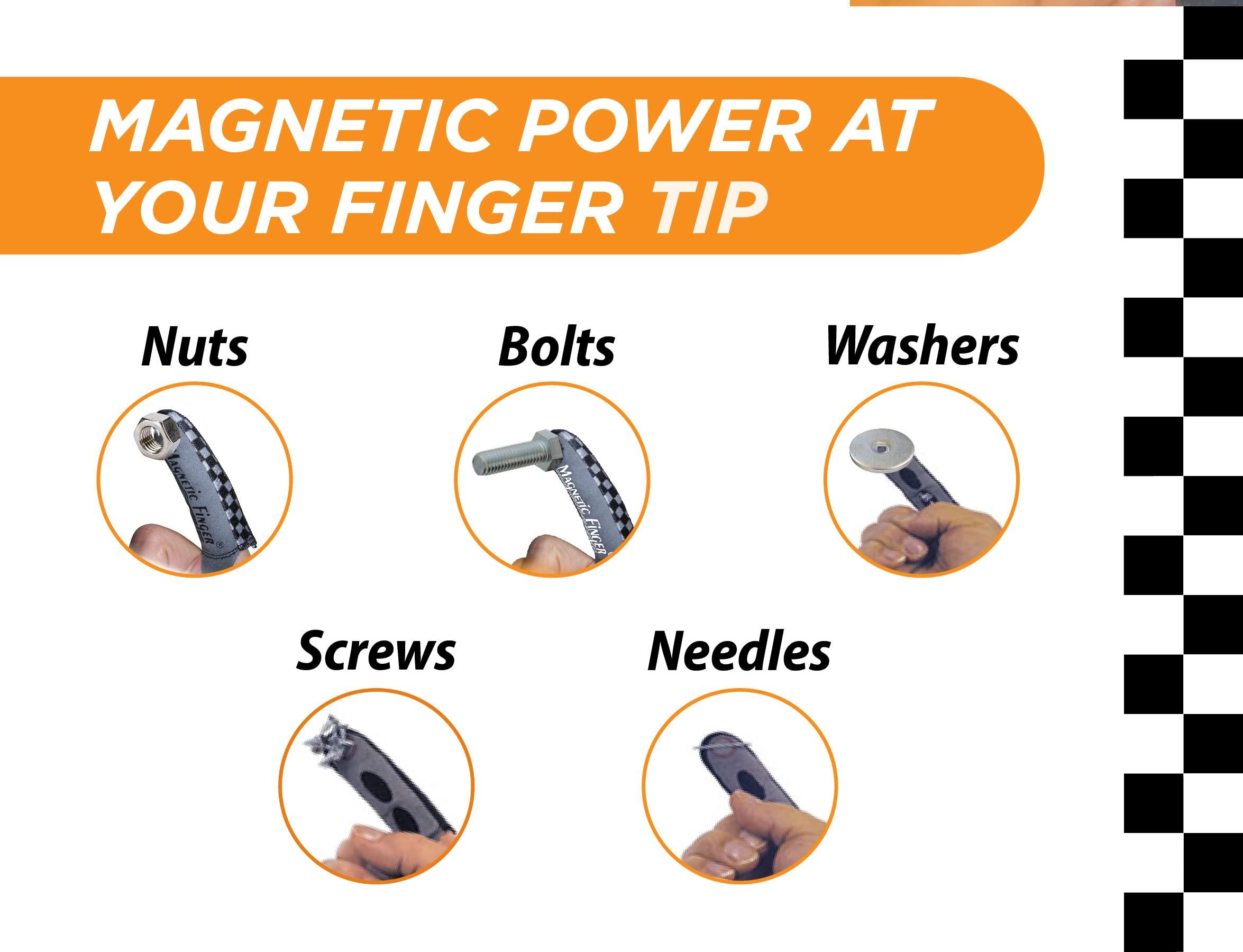 Magnetic Finger Magnetic Finger Heavy Weight Magnetic Finger Glove, L/XL - Hold & Retrieve Small Ferrous Metal Object with Precise Control - Convenient Magnetic Pickup Tool Ideal for Tight Spots at Home or on the Job