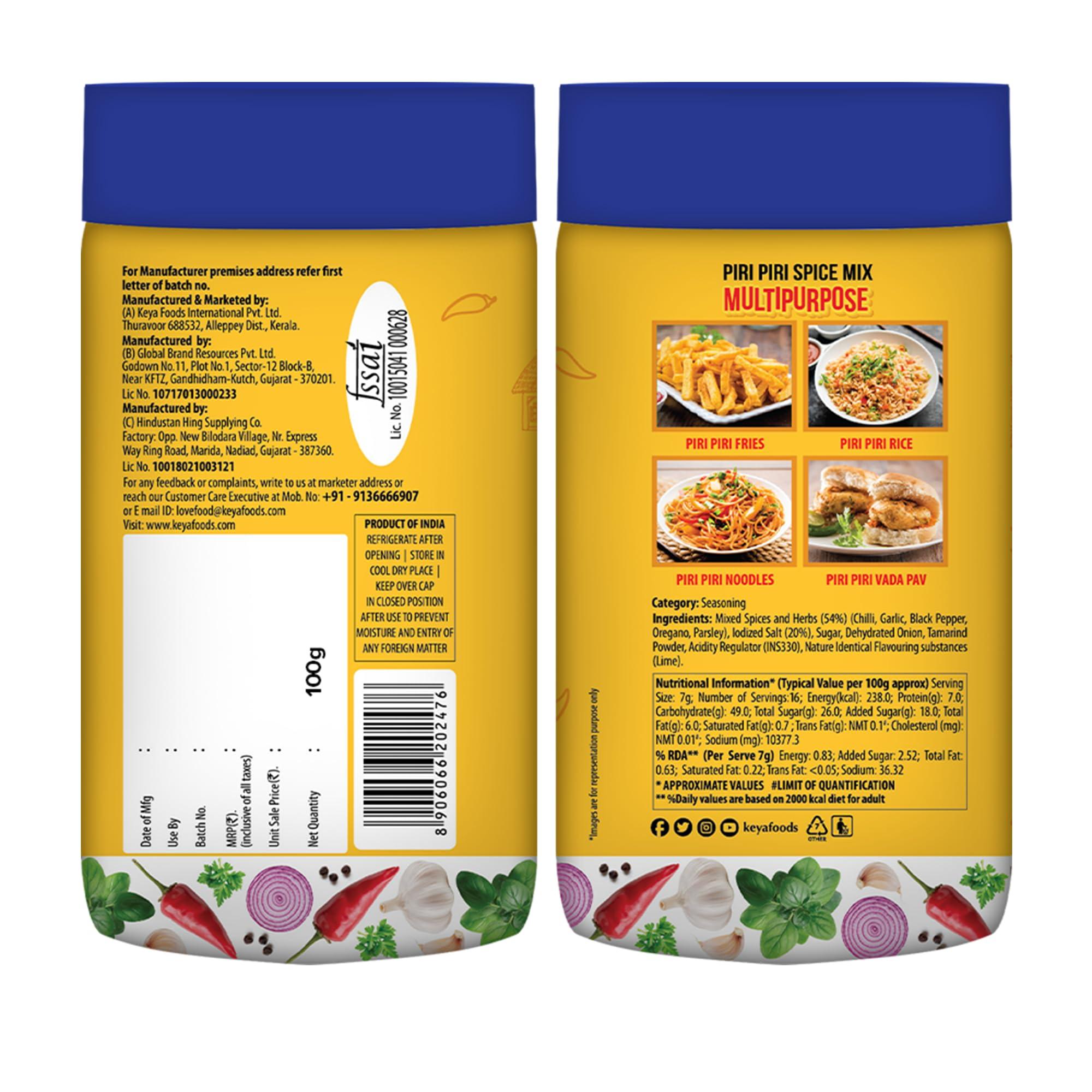 KEYA Keya Piri Piri Spice Mix 80gm, Pack 3