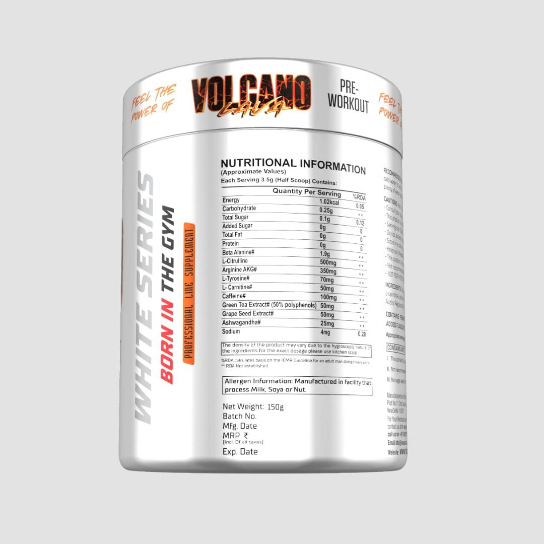 MUSCLE SCIENCE Muscle Science Volcano 42 Serv. Pre Workout, 1900 mg Beta Alanine for Endurance, 850mg Pump Matrix, 100mg Caffeine and 70 mg L- Tyrosine for Energy & Focus. (Mango)