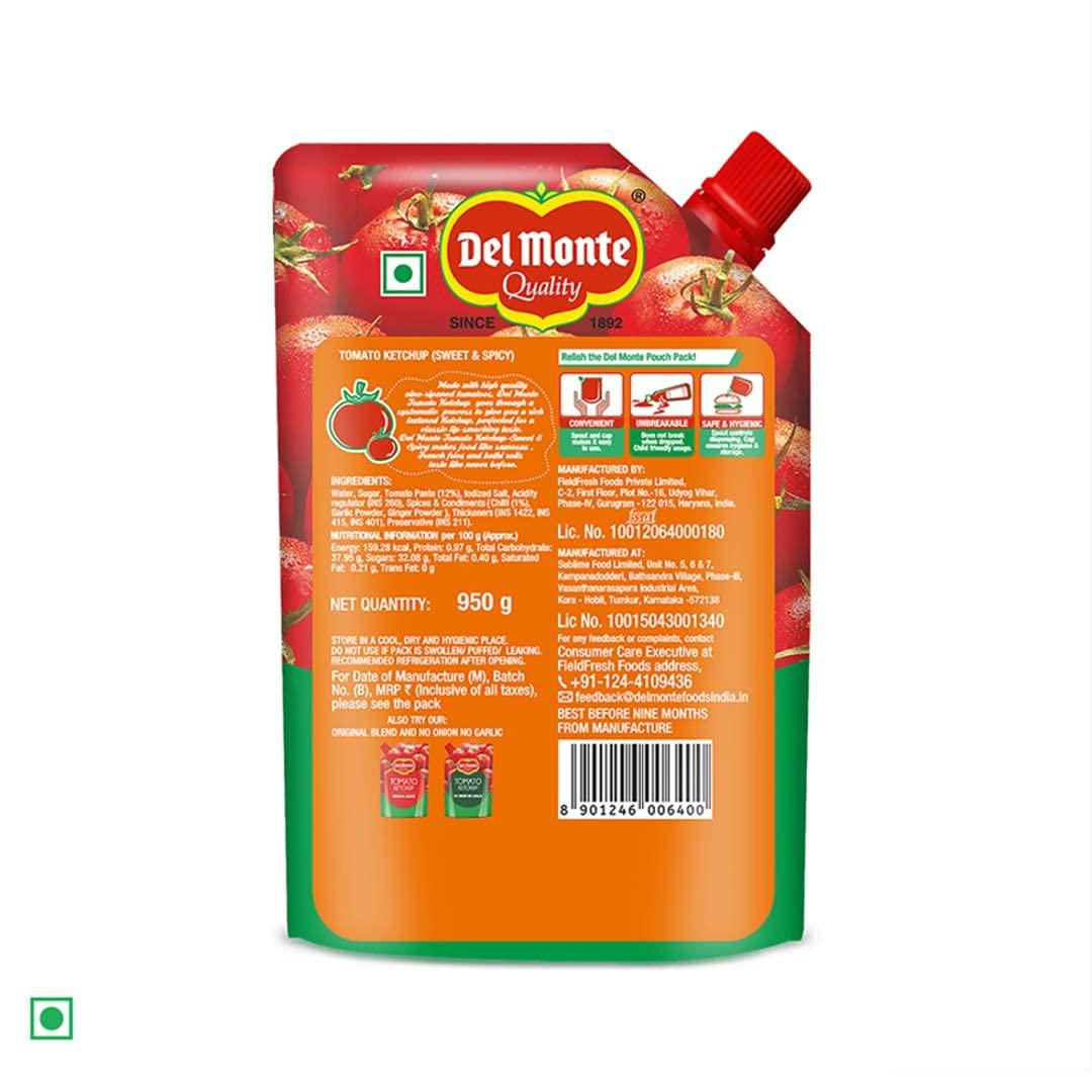 Del Monte Del Monte Spaghetti Pasta (Imported), 500g & Del Monte Tomato Ketchup Sweet and Spicy Pouch, 950 g