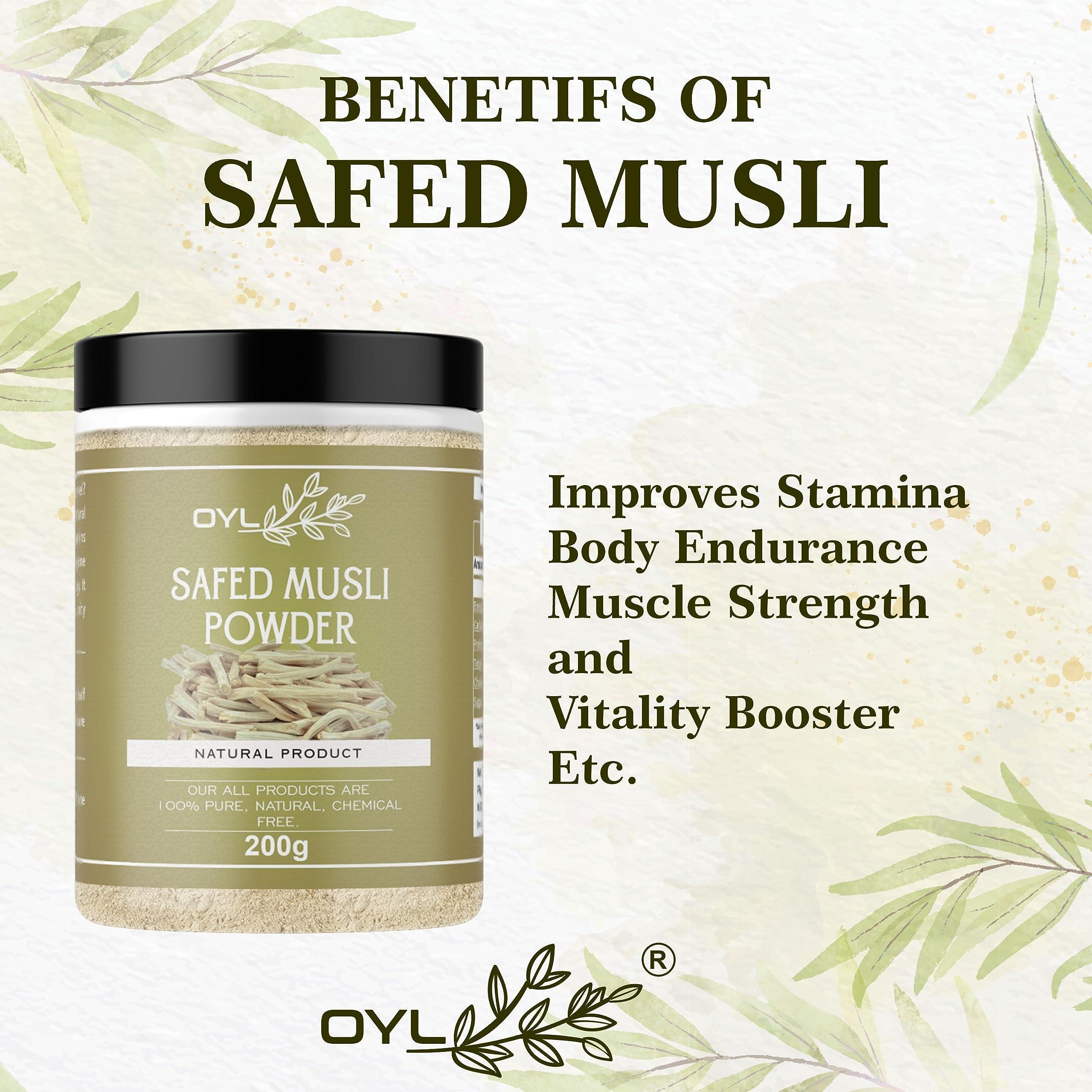 OYL OYL Natural Ashwagandha, Shatavari, Safed Musli, Kaunch Beej, Gokhru Powder Combo Packs - 500g (100g Each Pack Of 5)