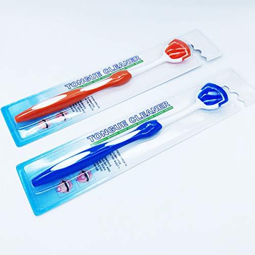 MR LION Tongue Brush, Tongue Scraper, Tongue Cleaner Helps Fight Bad Breath, 2 Tongue Scrapers, 2 Pack (Blue & Orange)